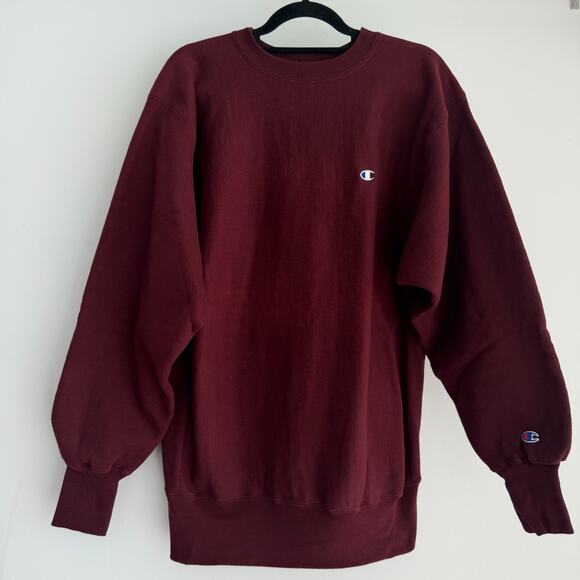 Vintage Champion Reverse Weave Sweatshirt XXL Maroon Red Crewneck USA Made 90s - Picture 1 of 9